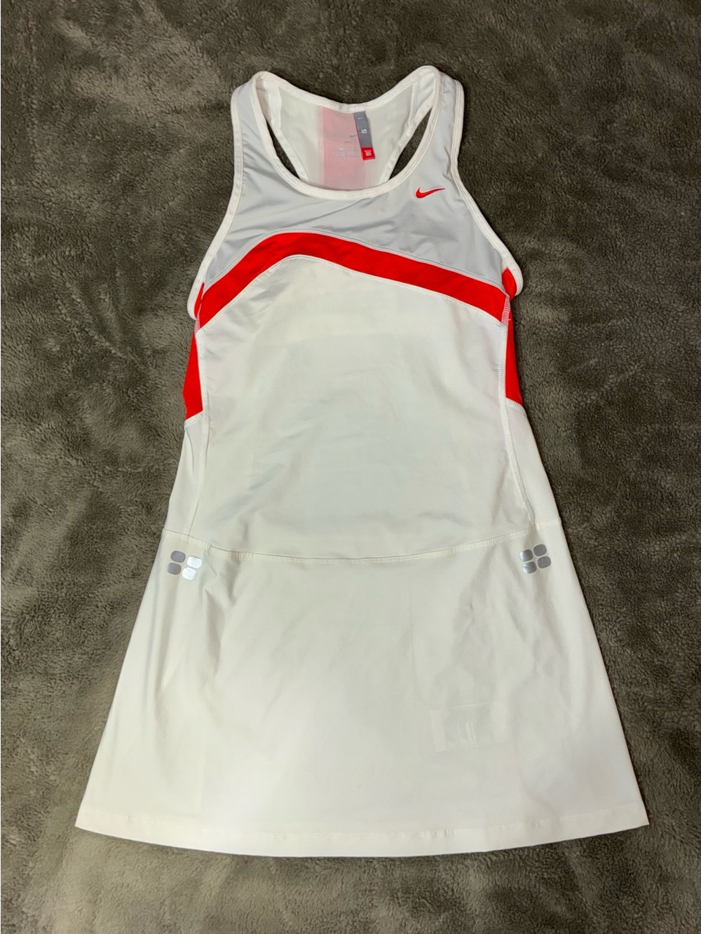 Nike MMIV (2004) White Tennis Dress with Red-Orange Accents